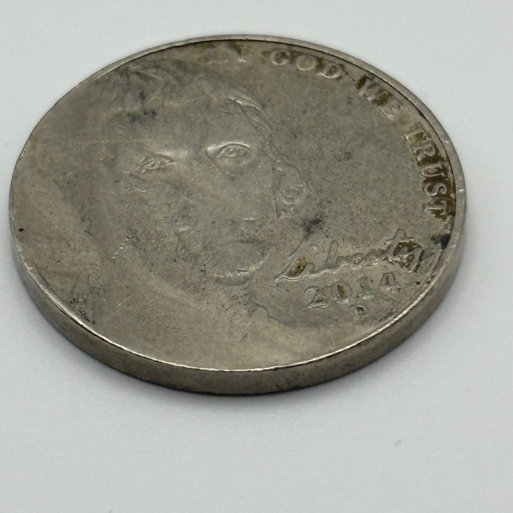 2014 D - Strike Though Error Jefferson Nickel US Five Cents